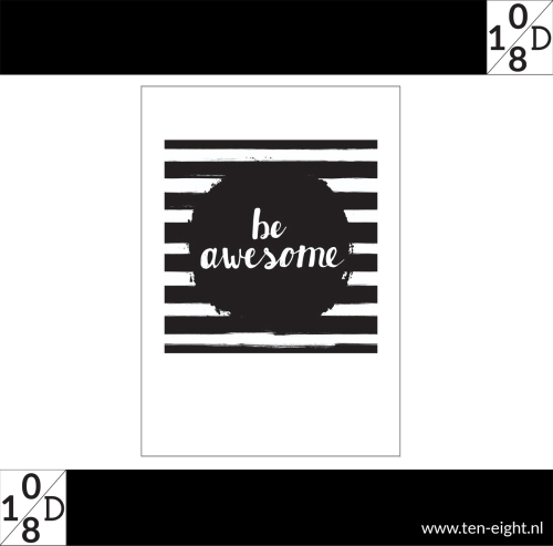 be awesome, plakposter, teksten, illustraties, custom, fun, wall, stickers, muur, plaktextiel