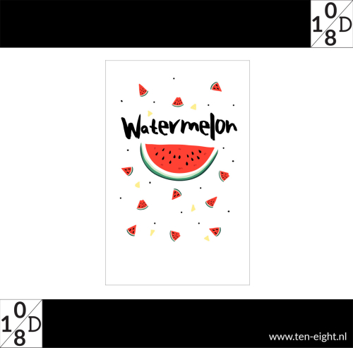 Watermelon, plakposter, teksten, illustraties, custom, fun, wall, stickers, muur, plaktextiel